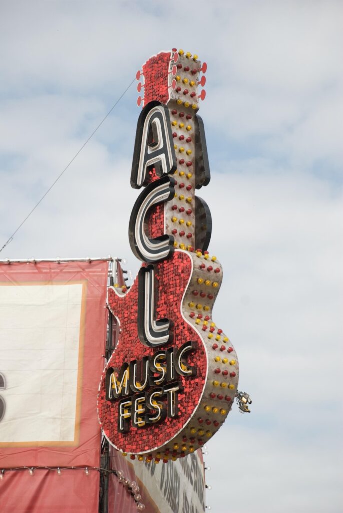 music, acl, austin city, limits festival, sign, street, amarican, style, neon, day, guitar, shape, usa, acl, acl, acl, acl, acl